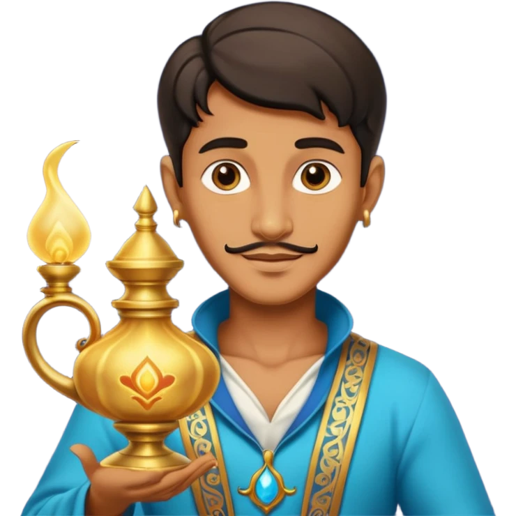 Lampe avec un génie  emoji