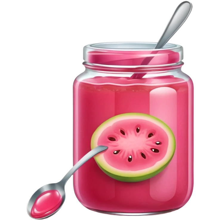 Guava jam in a jar with a spoon emoji