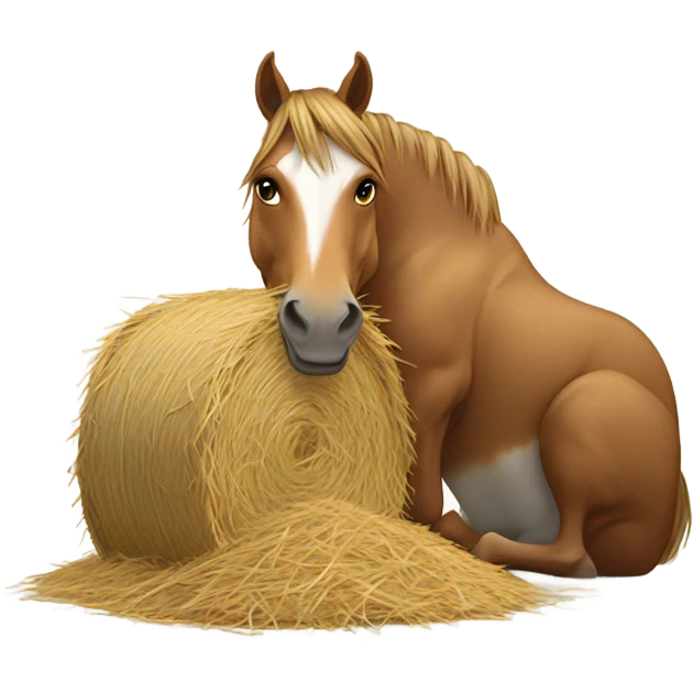 Horse eating hay emoji