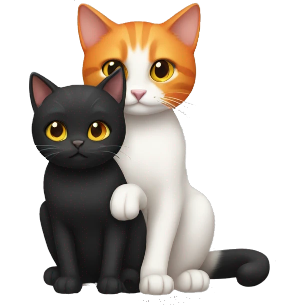 Black cat and orange cat emoji