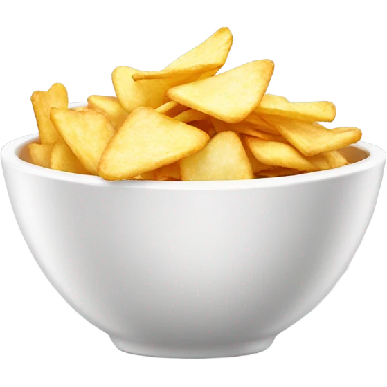 Chips in a white bowl  emoji