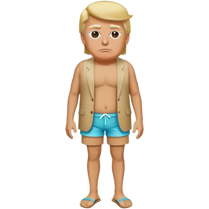 full body Trump standing in beach outfit emoji