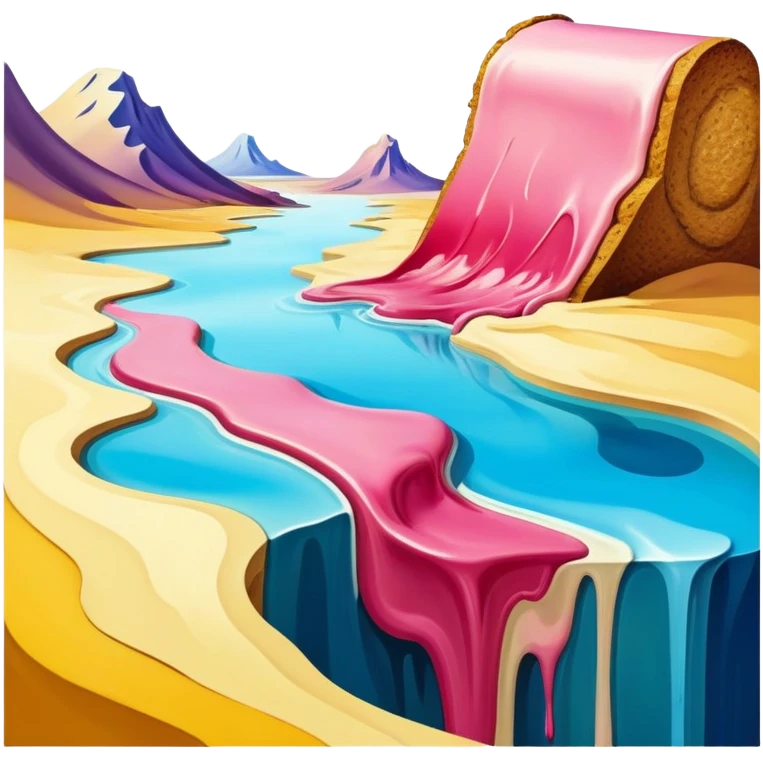 surreal dali style melting spam art landscape emoji