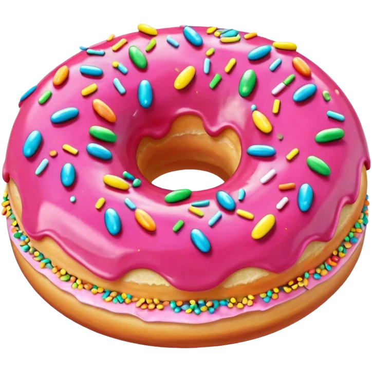 Donut, rose avec des vermicelles emoji