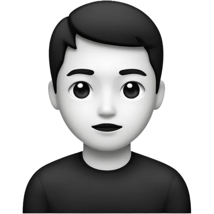 X latar black and white color emoji