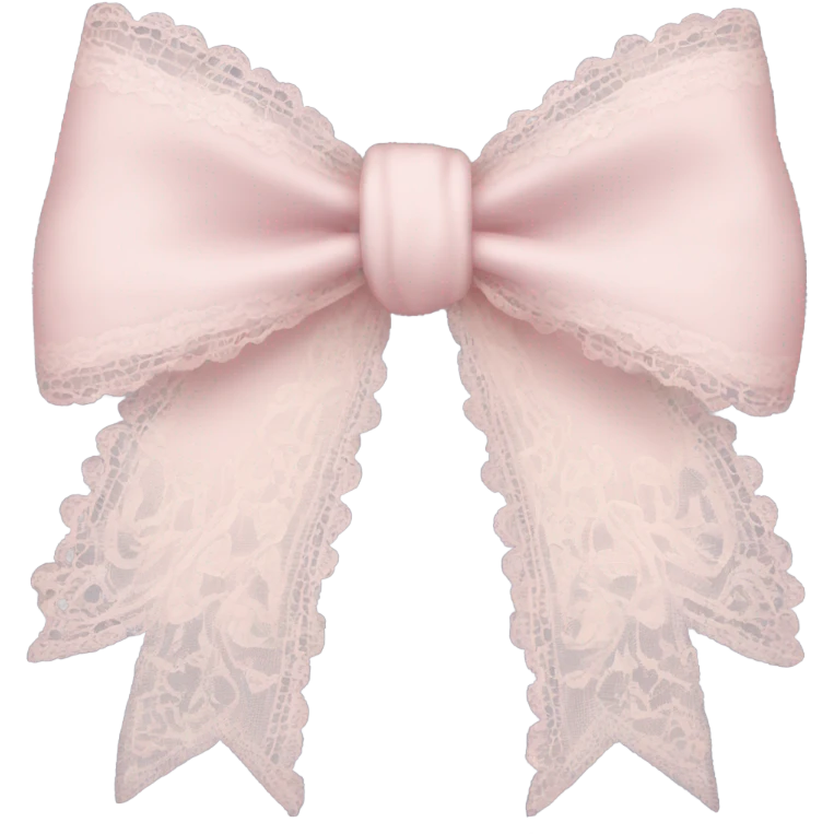 Pale pink lace bow emoji