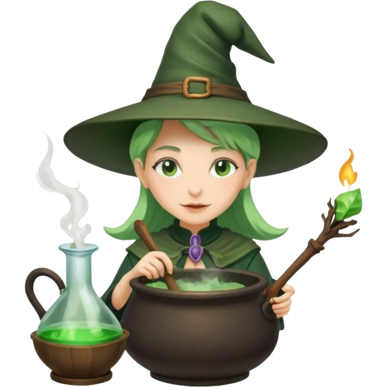 green witch cooking potion emoji