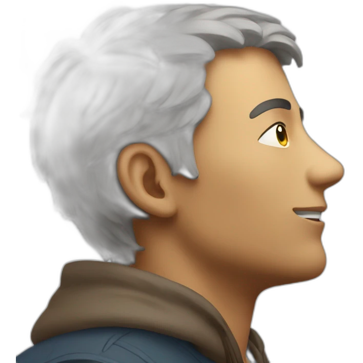 Man looking up at the sky (side view) emoji