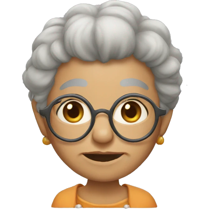 Grandma head and troll outfit emoji
