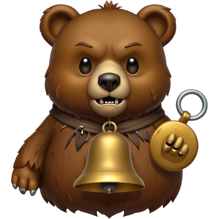 evil bear with bell emoji