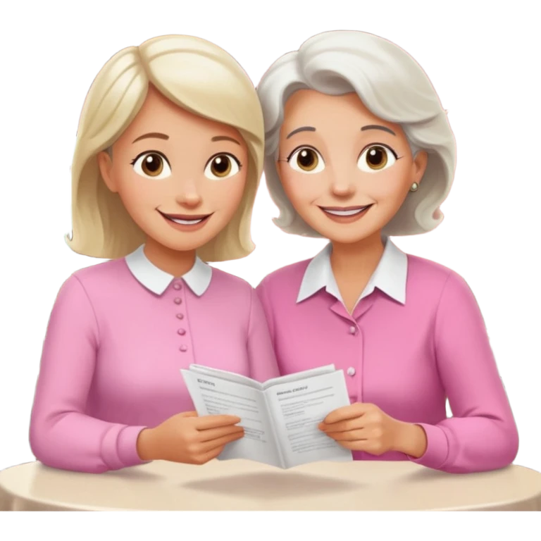 conversación dentro de un restaurant  dos personas y una de las persoans sea una abuela y el otro un adulto de 27 años emoji