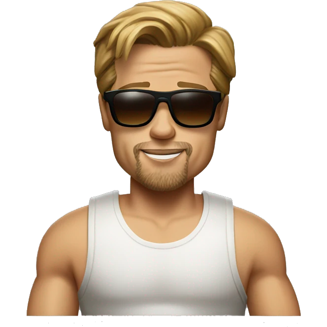 Brad Pitt with sunglass and Tank top emoji