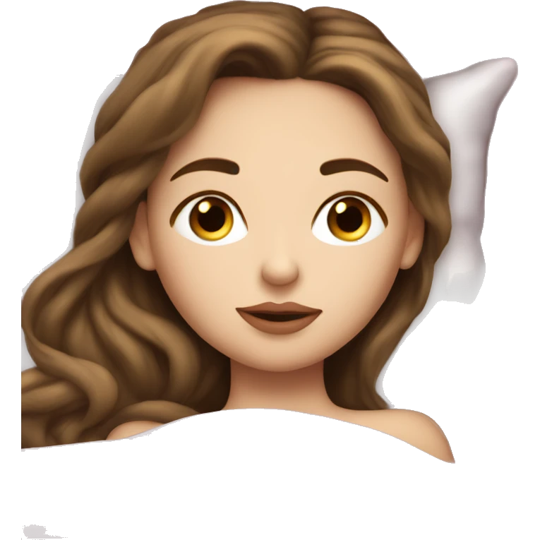 sleeping beauty brunette white girl with a silk pillow emoji
