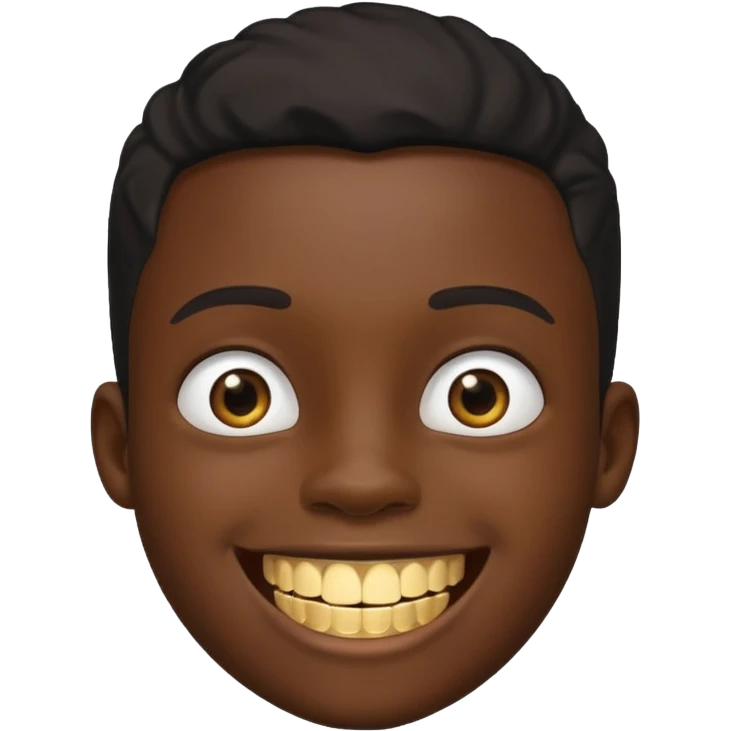 Garoto negro com black com dente de ouro emoji