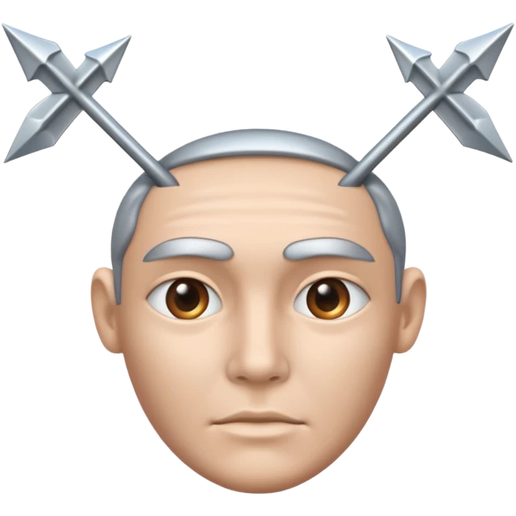 Create an emoji that shows a human head with two diverging arrows representing a choice. emoji