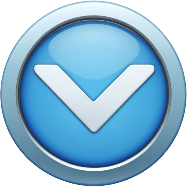 A blue check mark badge with a tick inside a cycle emoji