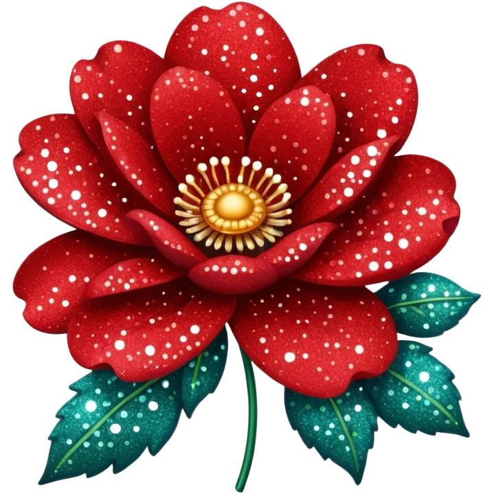 red glitter flower  emoji