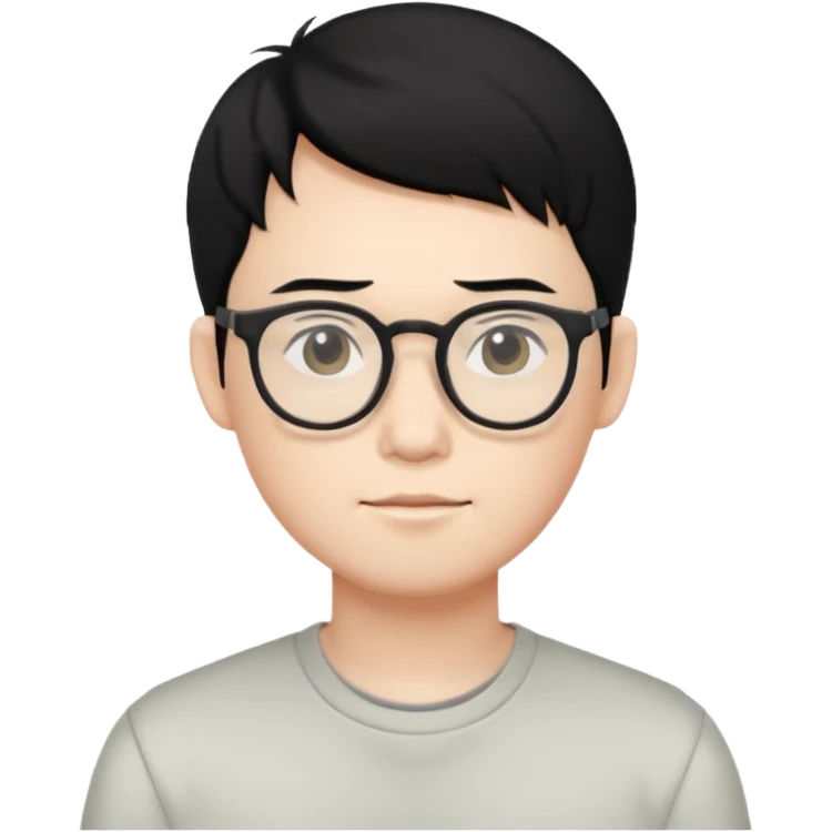 Asian, black hair, glasses, Nude man, penis, testicles, boyish, ass sticking out, asshole, butthole, no muscles emoji