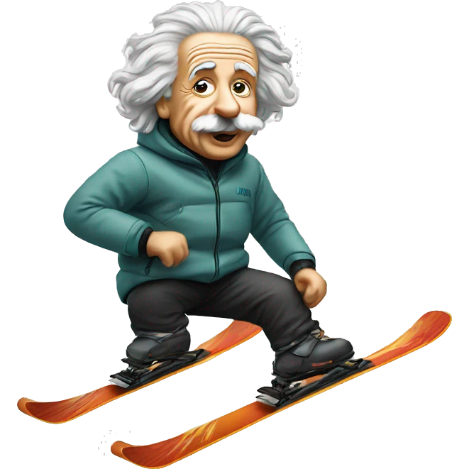Einstein on skis emoji