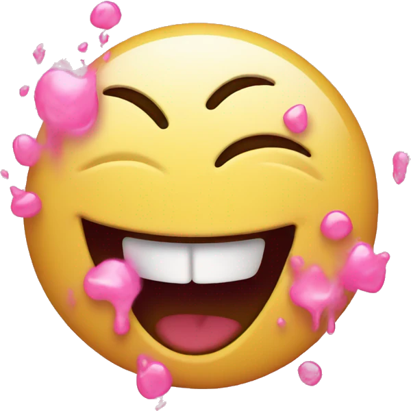 laughing emoji with pink tears emoji