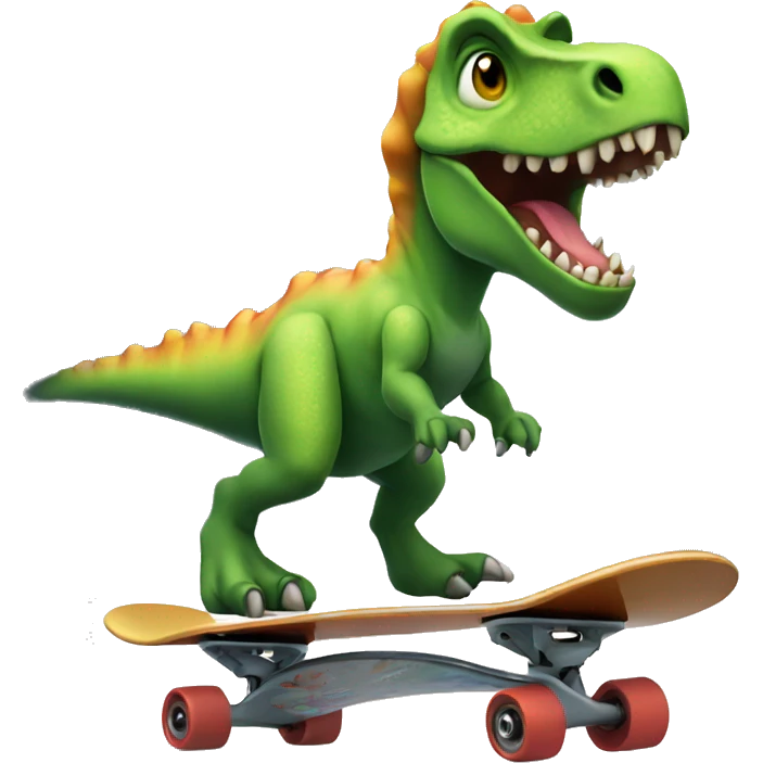 dinosaur riding a skateboard  emoji