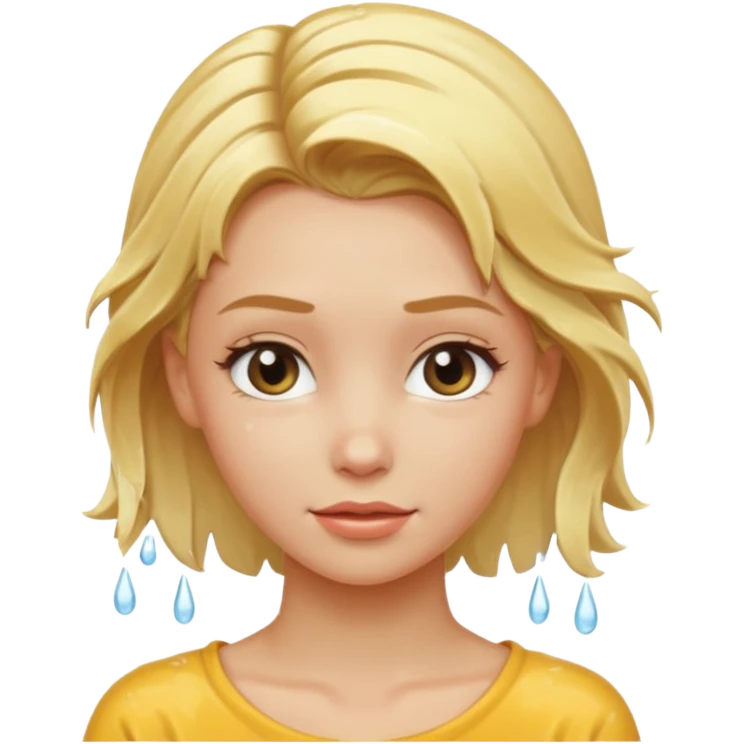 blonde girl with hair up out of shower emoji