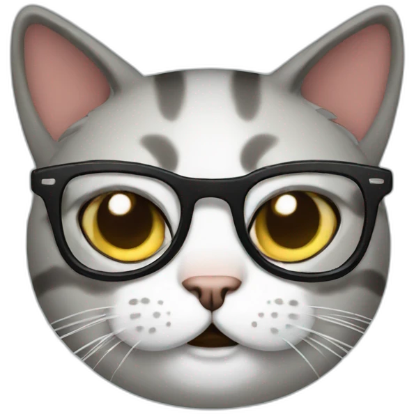 Angry cat with glasses emoji