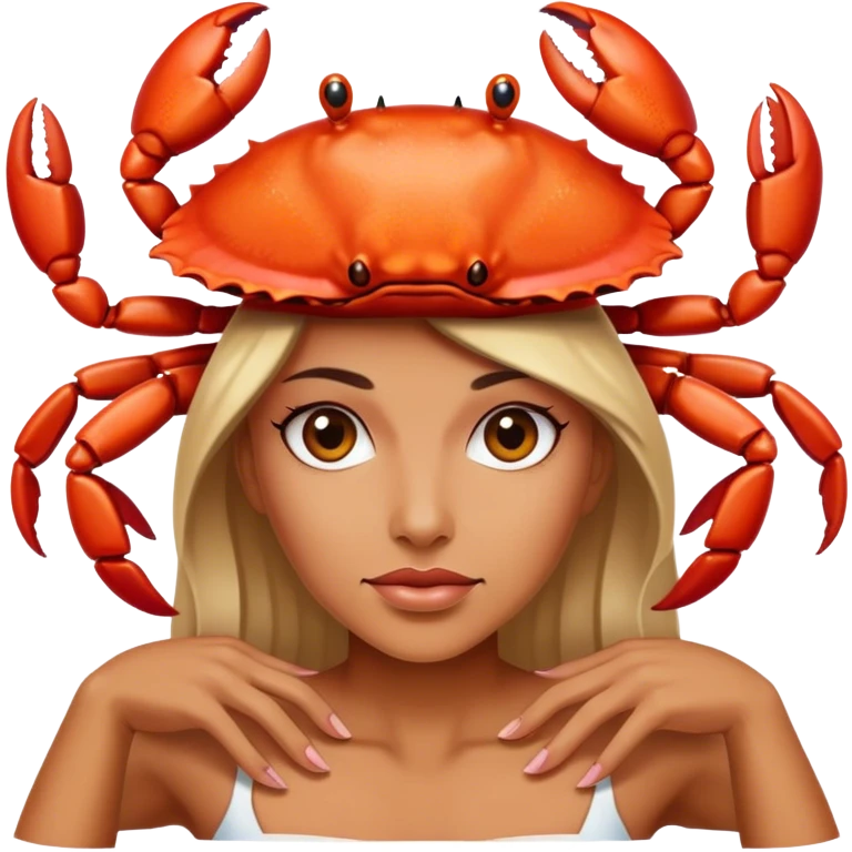 Crab for a head on a lady body emoji