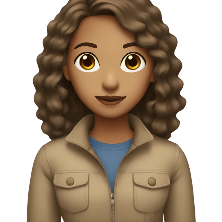 tan girl with brown eyes and straight/wavy hair emoji