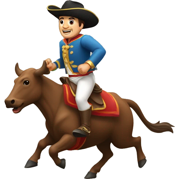 Torero  corriendo detrás de un toro emoji