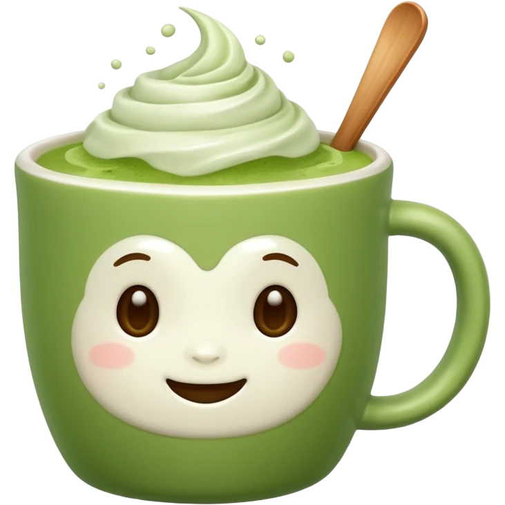 Matcha latte in mug emoji