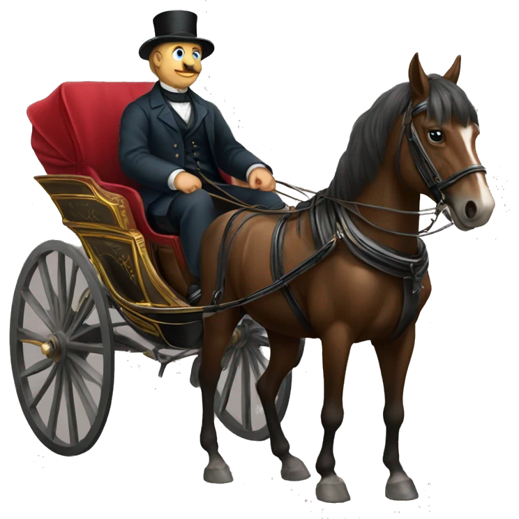 a man sits in a horse-drawn carriage from Russia in the 19th century emoji
