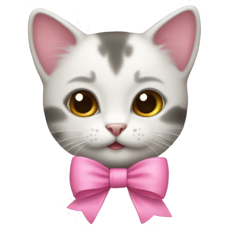 kitten with a pink bow emoji