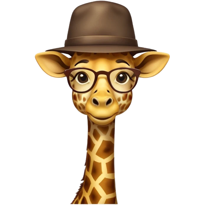 Giraffe with hat and glasses emoji
