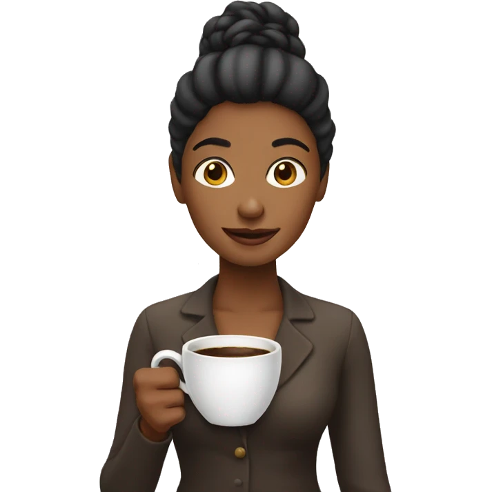 Lady holding coffee emoji