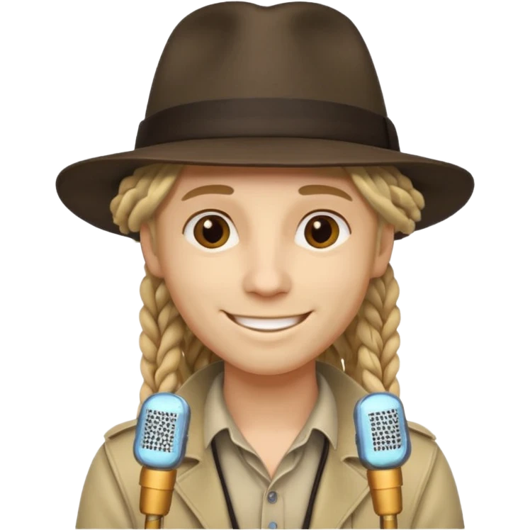blonde Musician with dreadlocks and fedora emoji