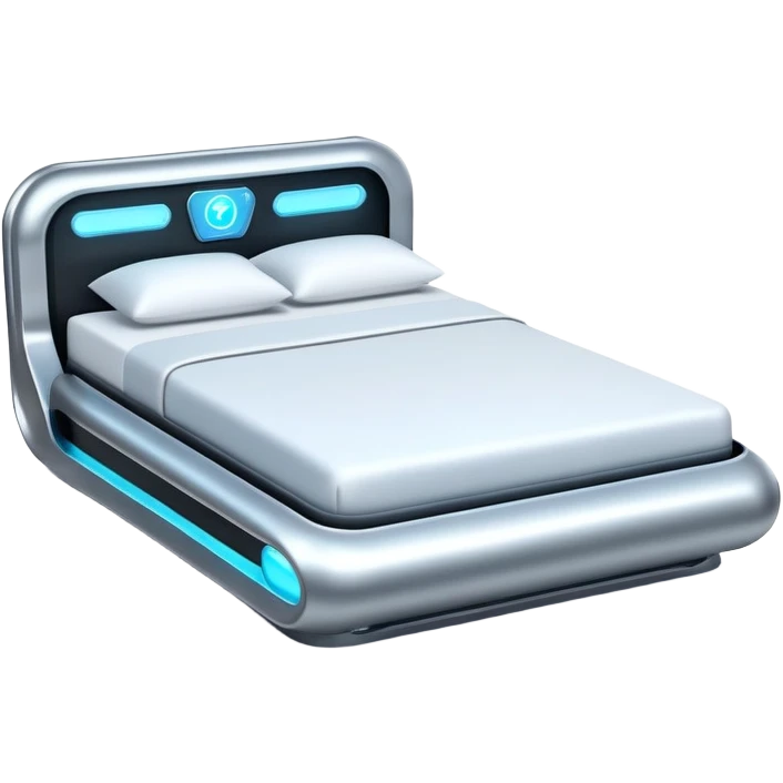 high-tech bed with glowing accents emoji