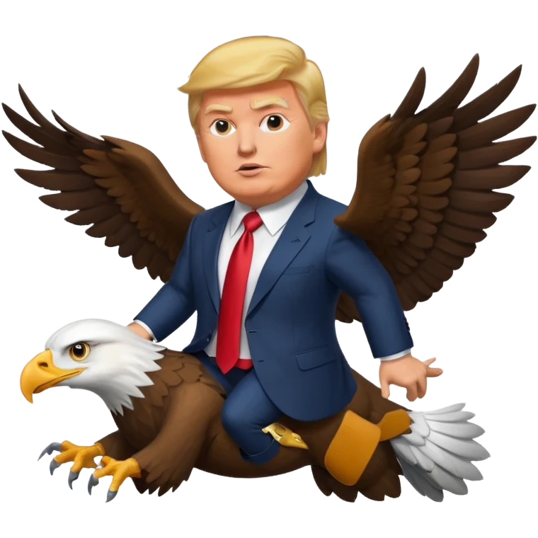 Trump riding a eagle emoji