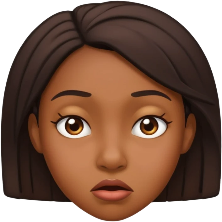black girl with exaggerated disgusted face  emoji