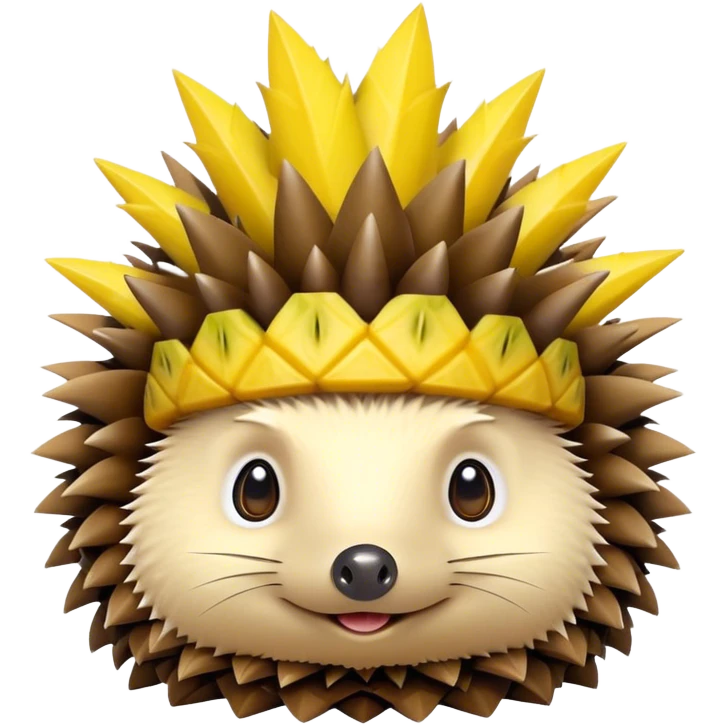A hedgehog wearing a pineapple hat emoji