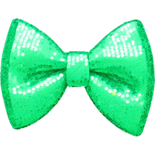 Sequin pastel mint green bow emoji