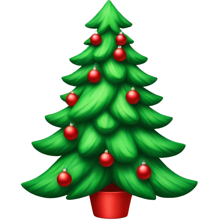 Christmas tree with red ornaments and red bows emoji