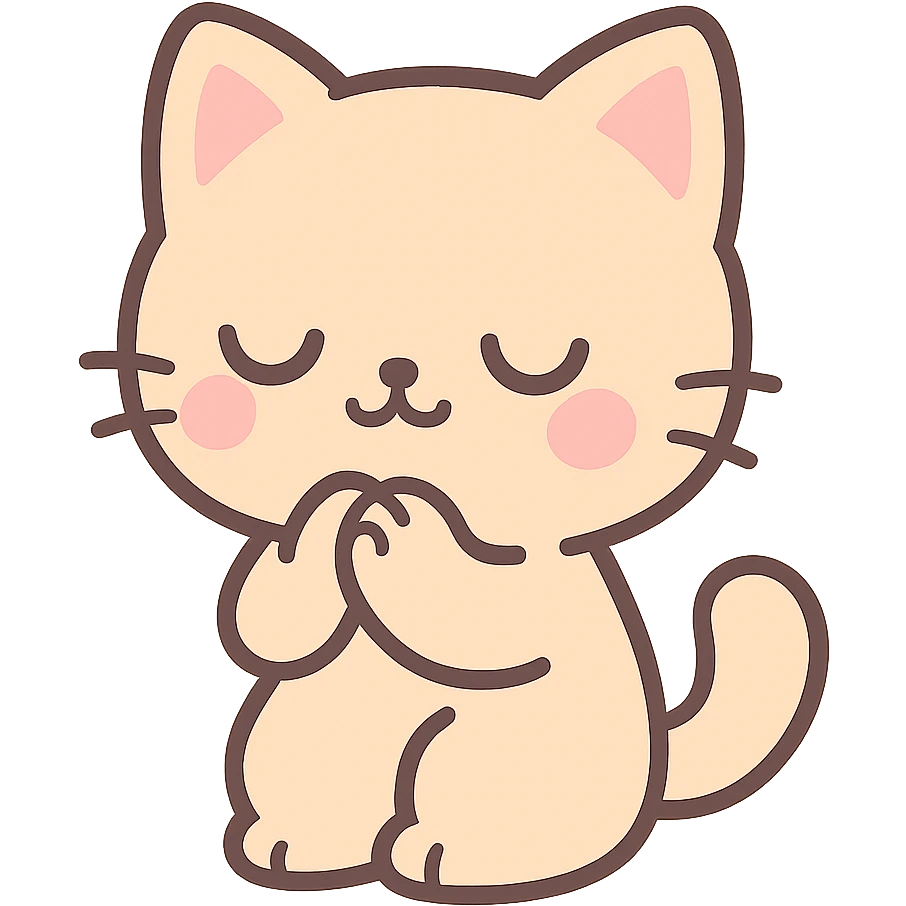 cat in a prayer pose emoji