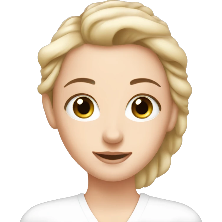White girl doing skin care emoji