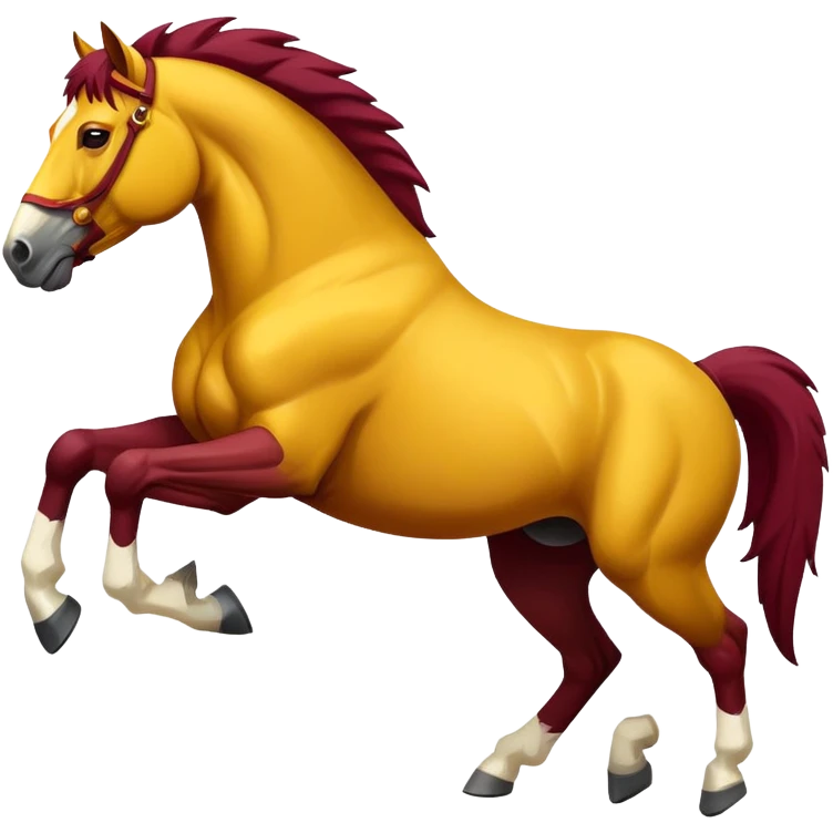 Bronco horse maroon and yellow  emoji