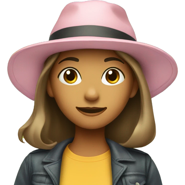 girl with hat in the park emoji