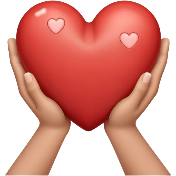 Hands holding a heart emoji