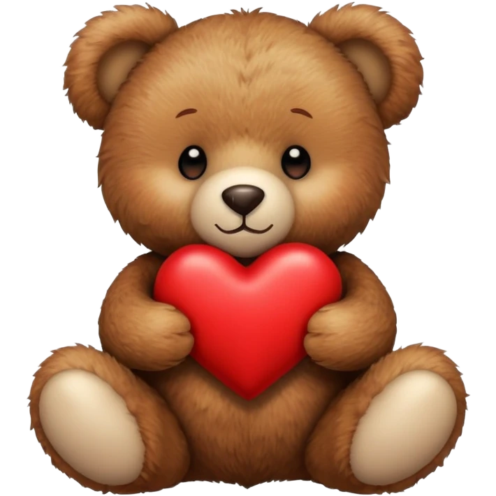 teddy bear holding a heart emoji