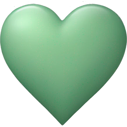 sage green heart without face emoji