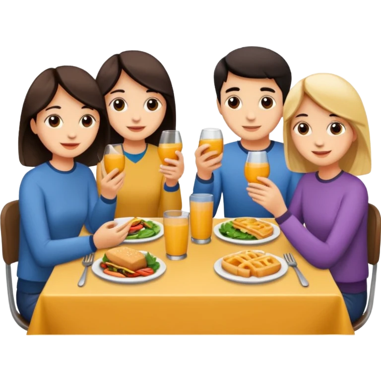 friends having lunch together emoji